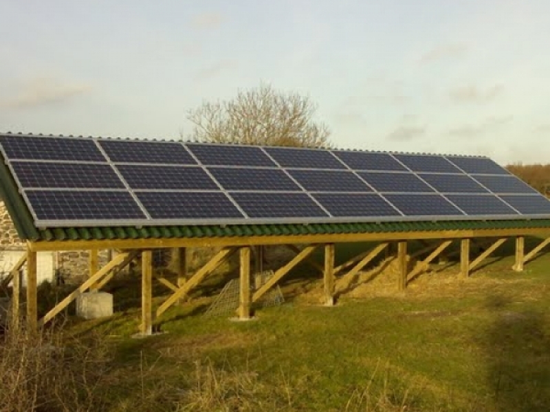 Ground mounted wooden frame for Solar panels